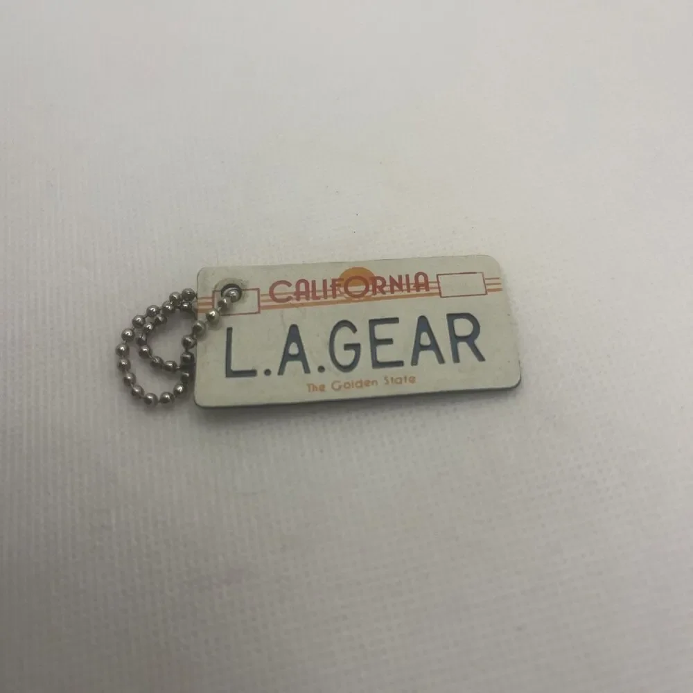 Vintage LA Gear California License Plate Key Chain Retro Shoe Tag 90s